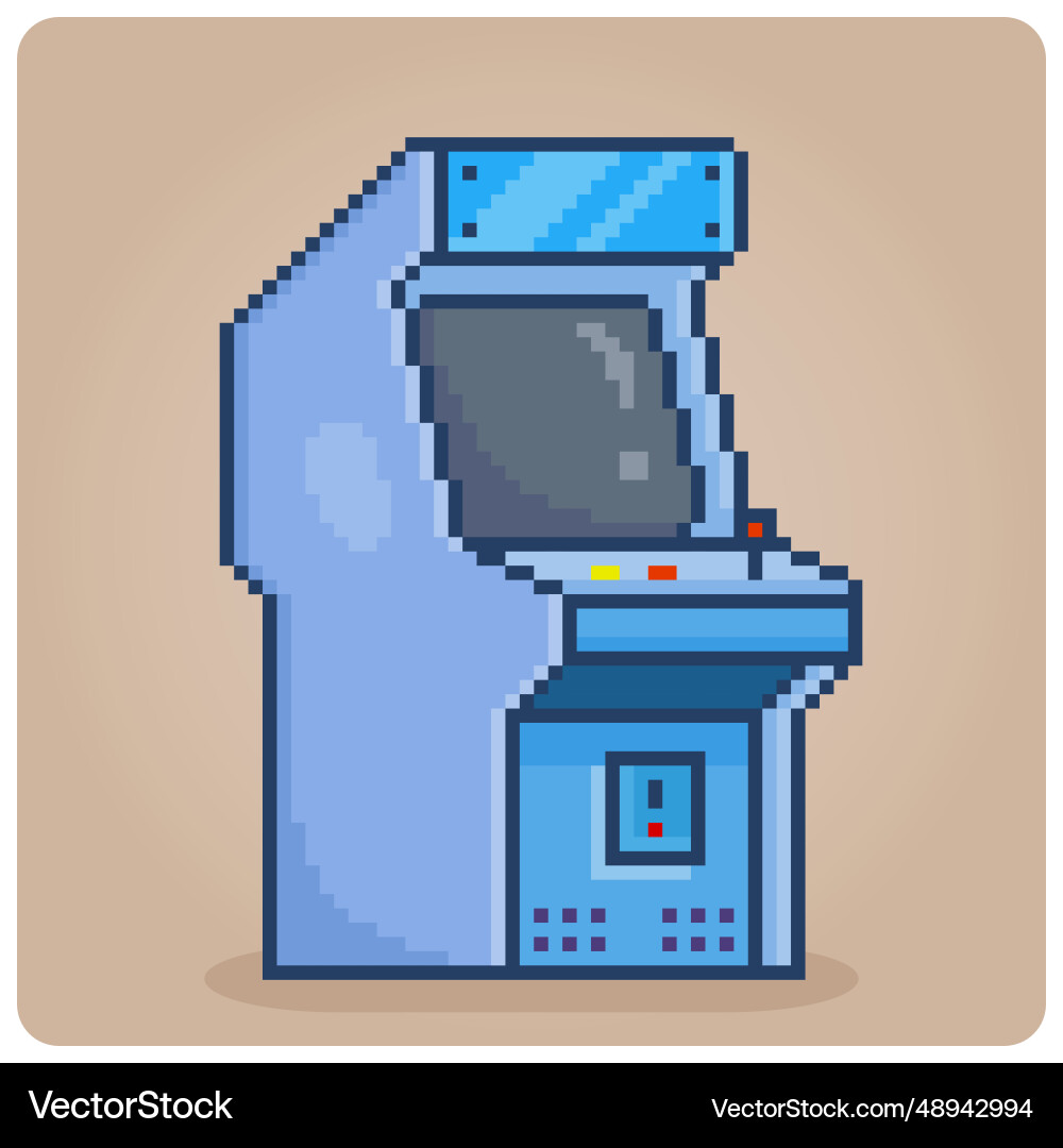 8-bit pixel of retro game console video vector image