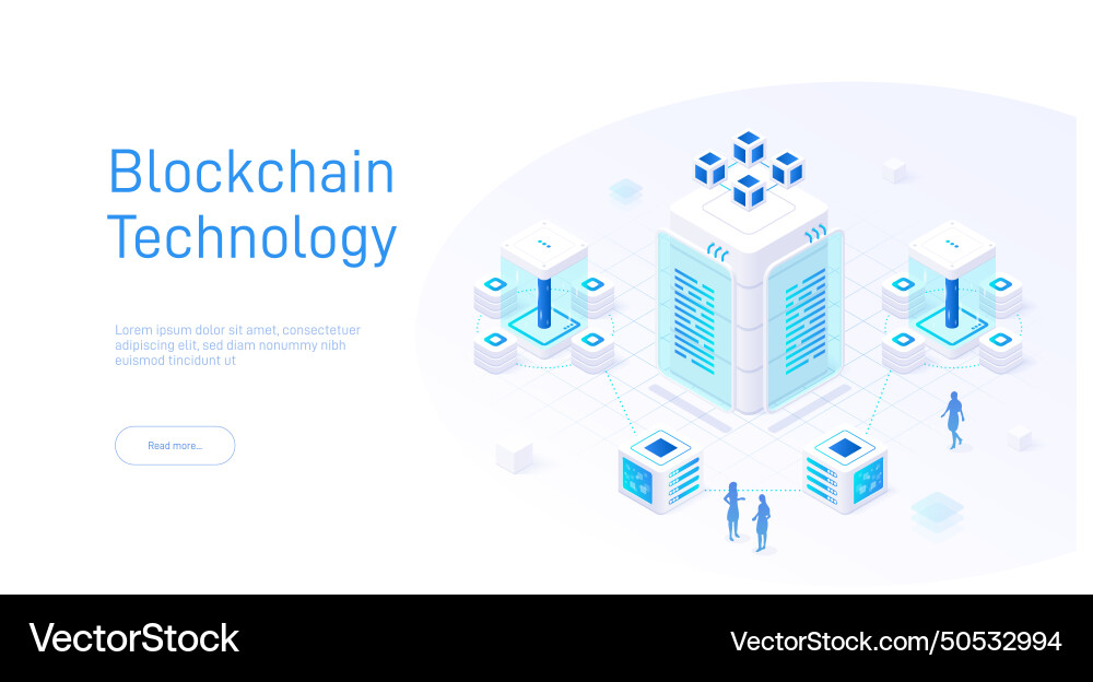 An isometric of a blockchain An isometric of a blockchain vector image