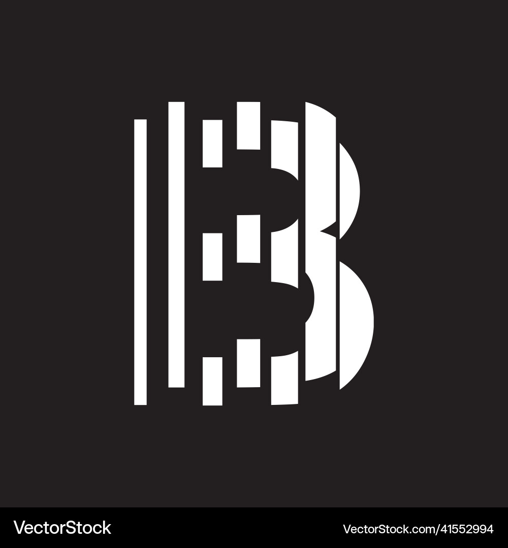 B abstract logo with slice effect design B abstract logo with slice effect design Vector Image