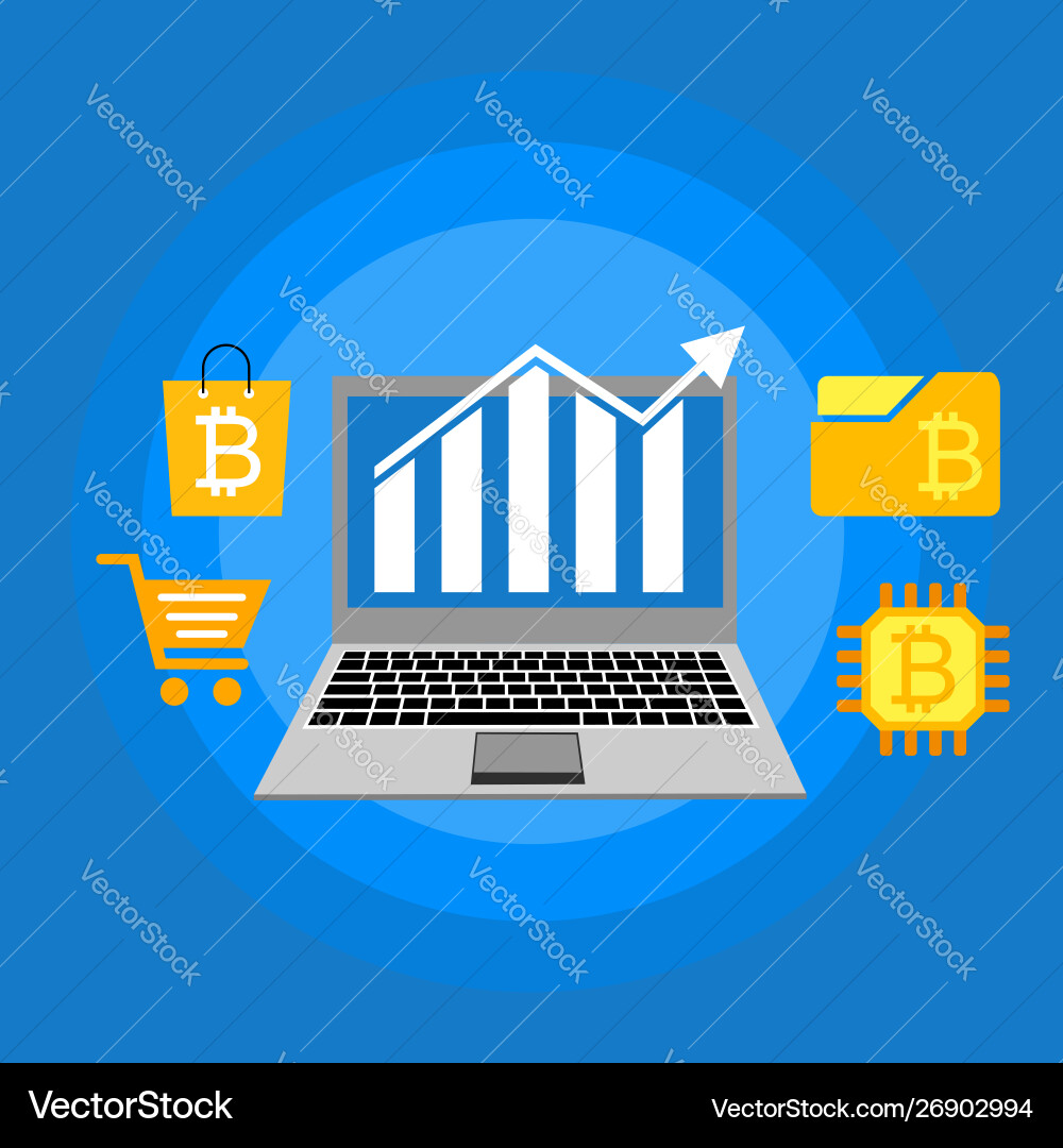 Blockchain scheme mining crypto currency server Blockchain scheme mining crypto currency server vector image