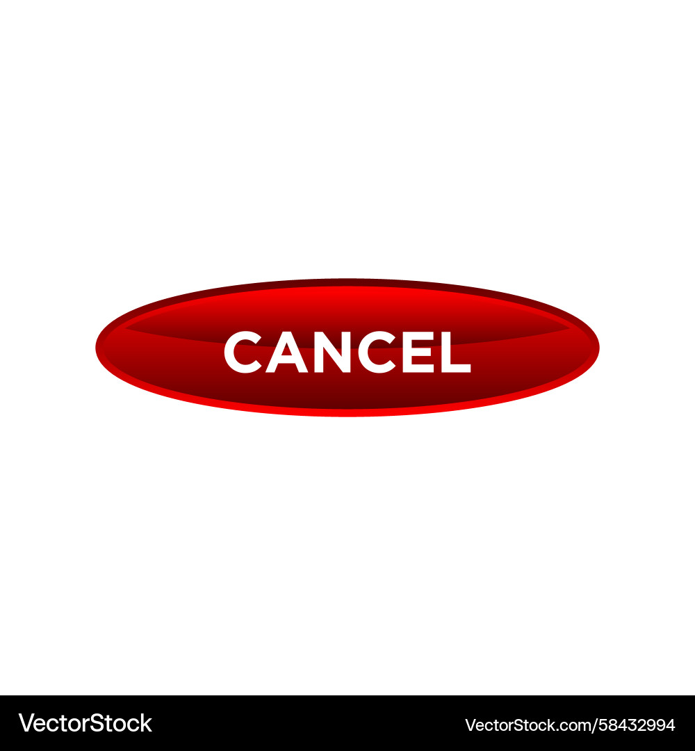 Cancel Button Website Template Vector Image