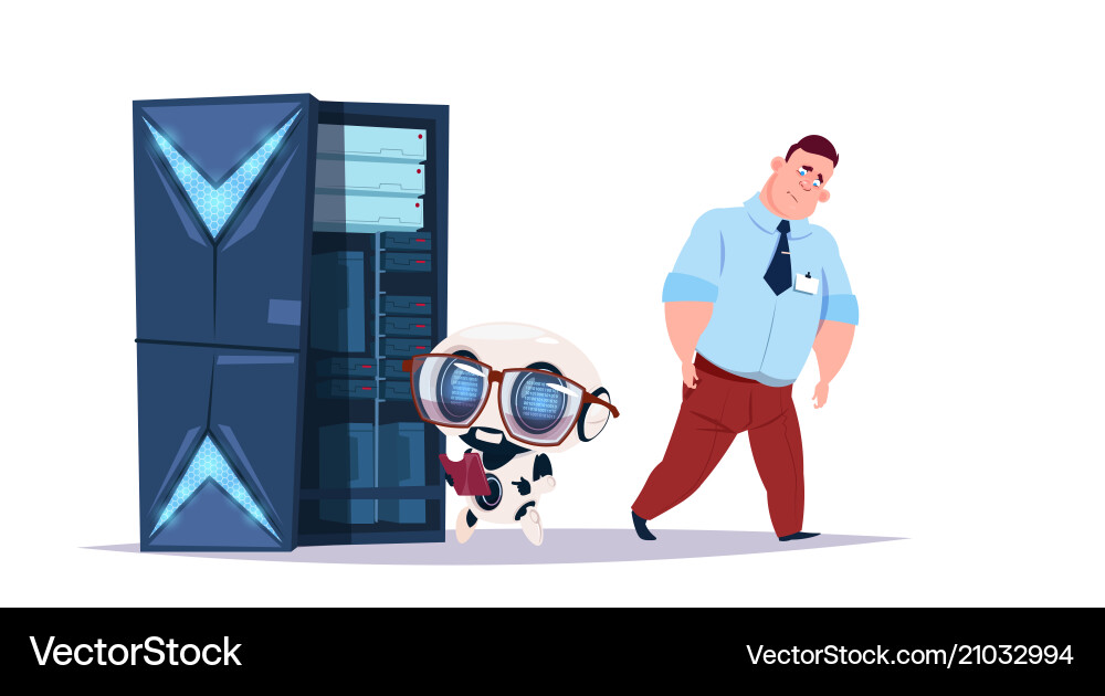 Data storage artificial intelligence center Data storage artificial intelligence center vector image