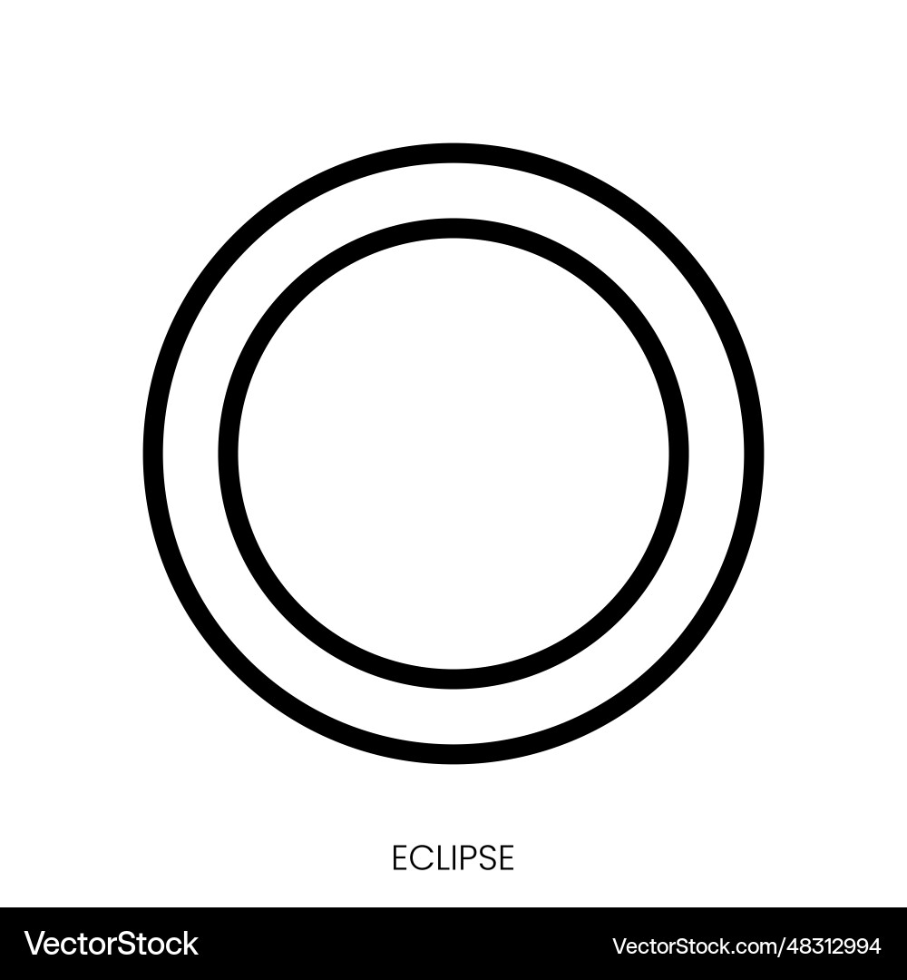 Eclipse icon line art style design isolated Eclipse icon line art style design isolated vector image