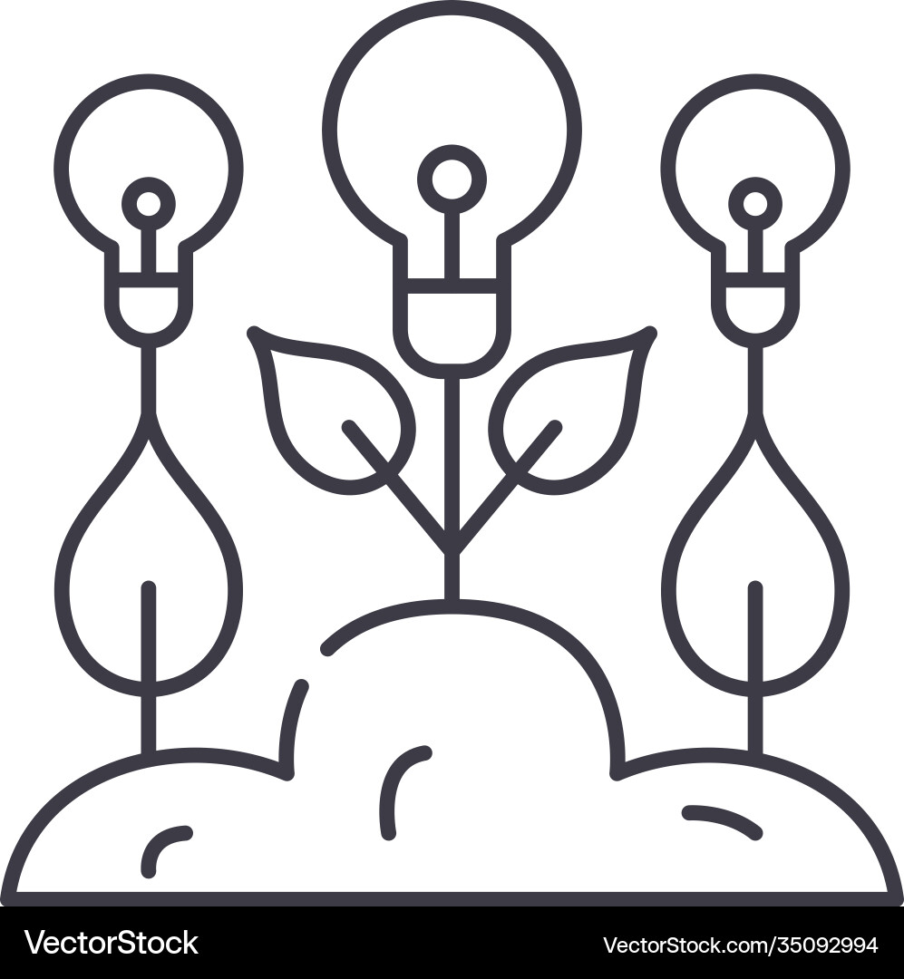 Generate multiple ideas icon linear isolated Generate multiple ideas icon linear isolated vector image