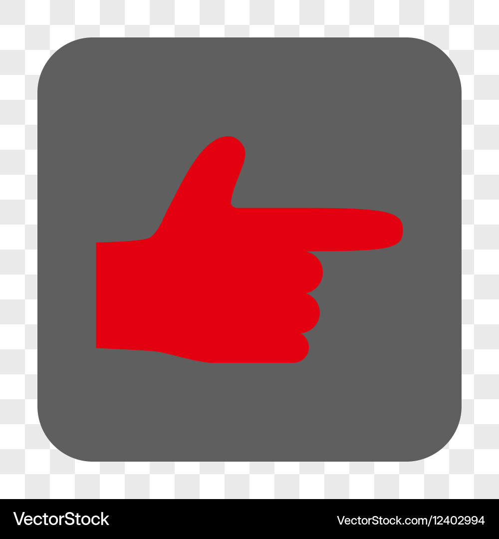 Hand pointer right rounded square button vector image