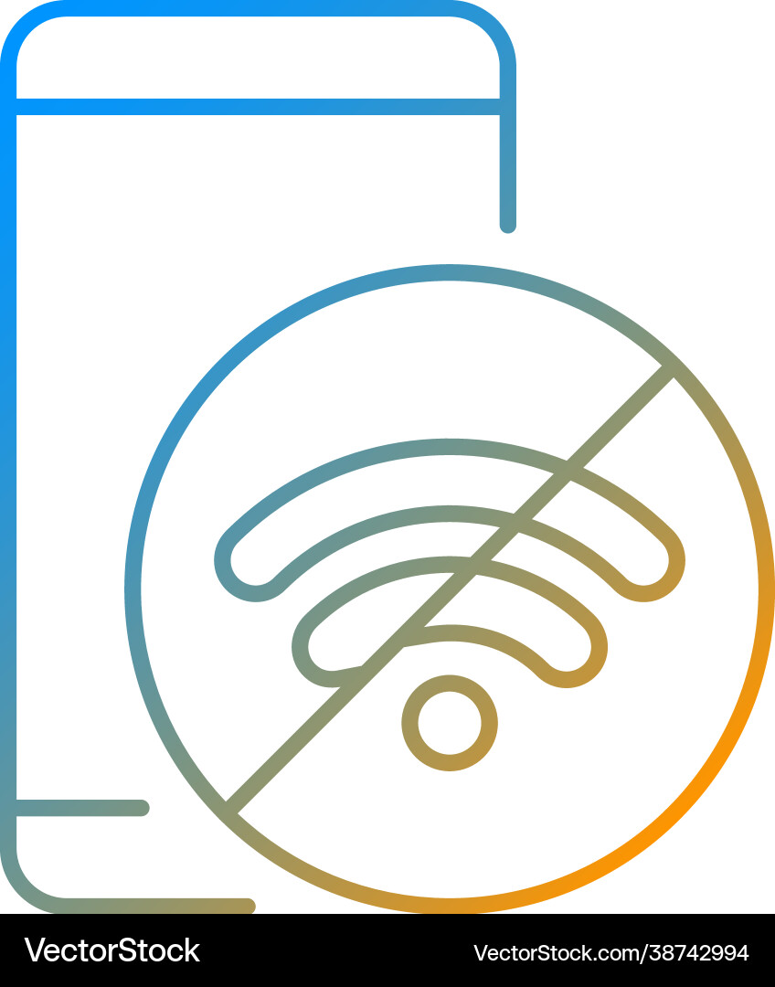 Internet connection issues gradient linear icon Internet connection issues gradient linear icon vector image