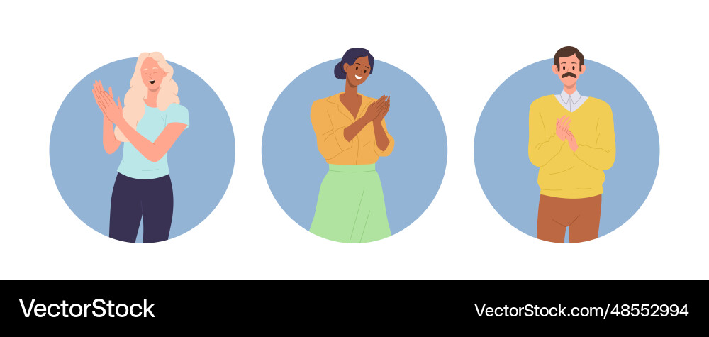 Isolated set of round icon composition with happy Isolated set of round icon composition with happy vector image