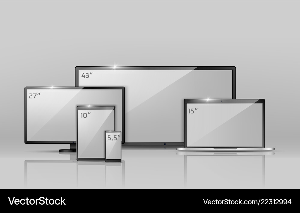 Multiple Screen Sizes - Digital Displays Vector Image