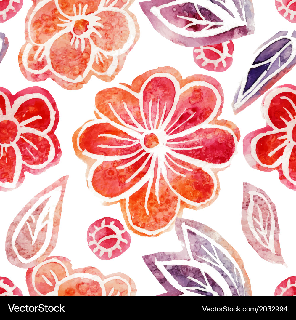 Seamless pattern - simple flower background vector image