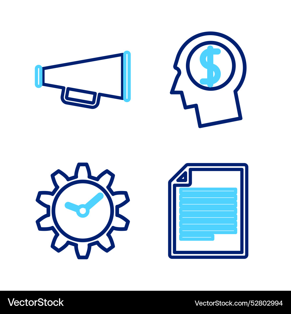 Set line document time management business man Set line document time management business man vector image