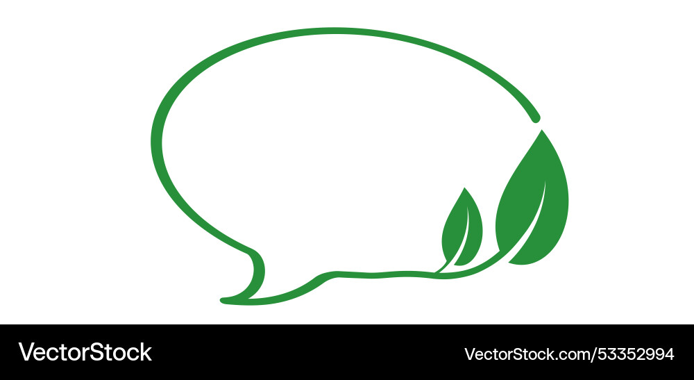 Speech bubble talk expression with leaf text Speech bubble talk expression with leaf text vector image