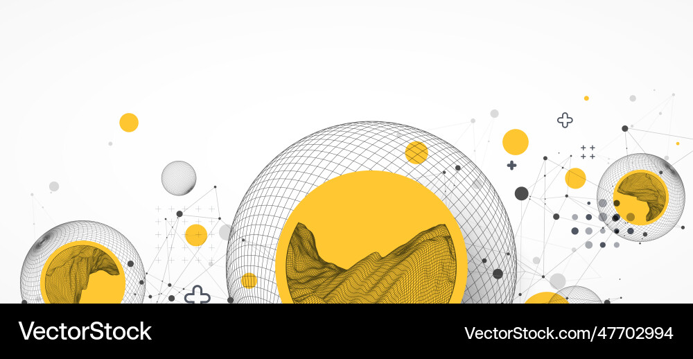 Sphere theme with connected lines in technology Sphere theme with connected lines in technology vector image