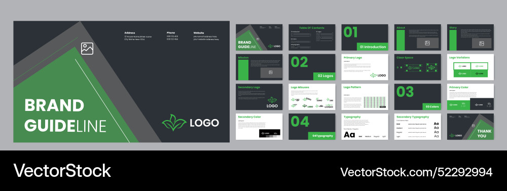 Style guide template for branding guidelines Vector Image