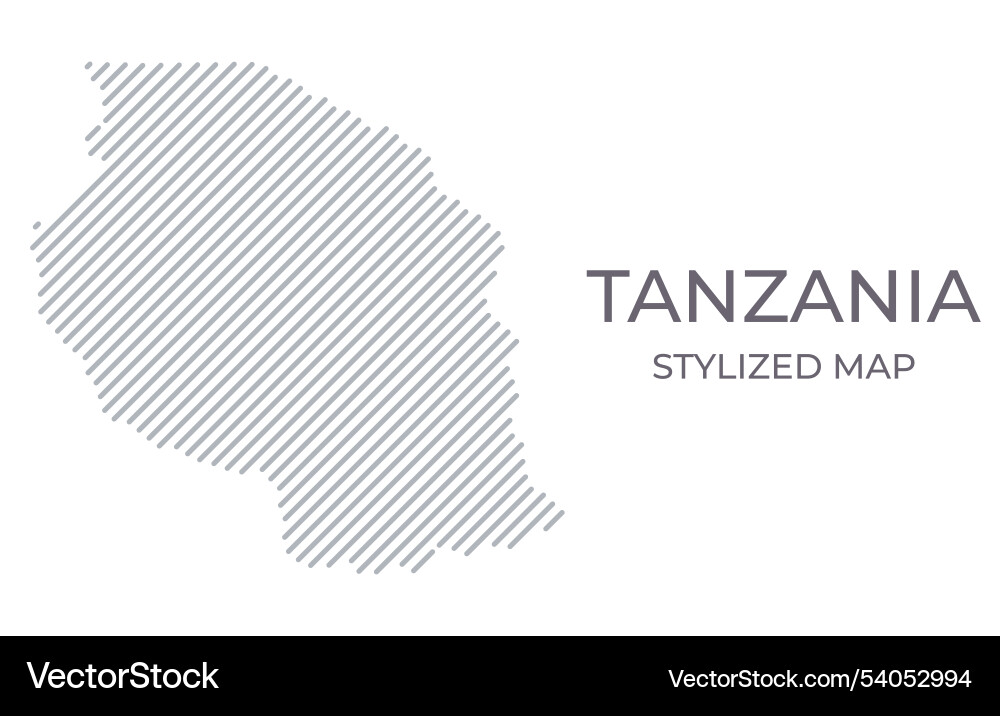 Stylized linear map of tanzania in minimalistic vector image