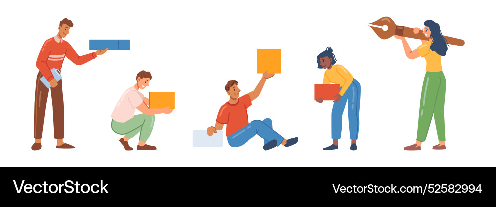 Teamwork designers ui ux creating new structure Teamwork designers ui ux creating new structure vector image