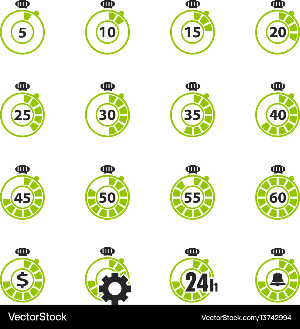 Timer icon set vector image