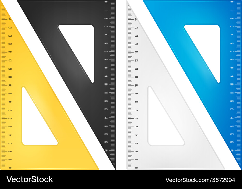 Triangle Ruler Set - Measurement Tools vector image