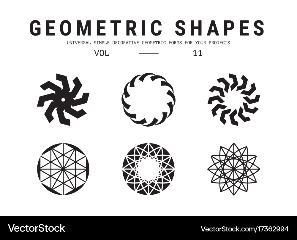 Universal geometric shapes set Vector Image