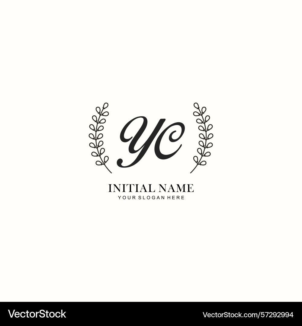 Yc initial logo templates with botanical elements Yc initial logo templates with botanical elements Vector Image