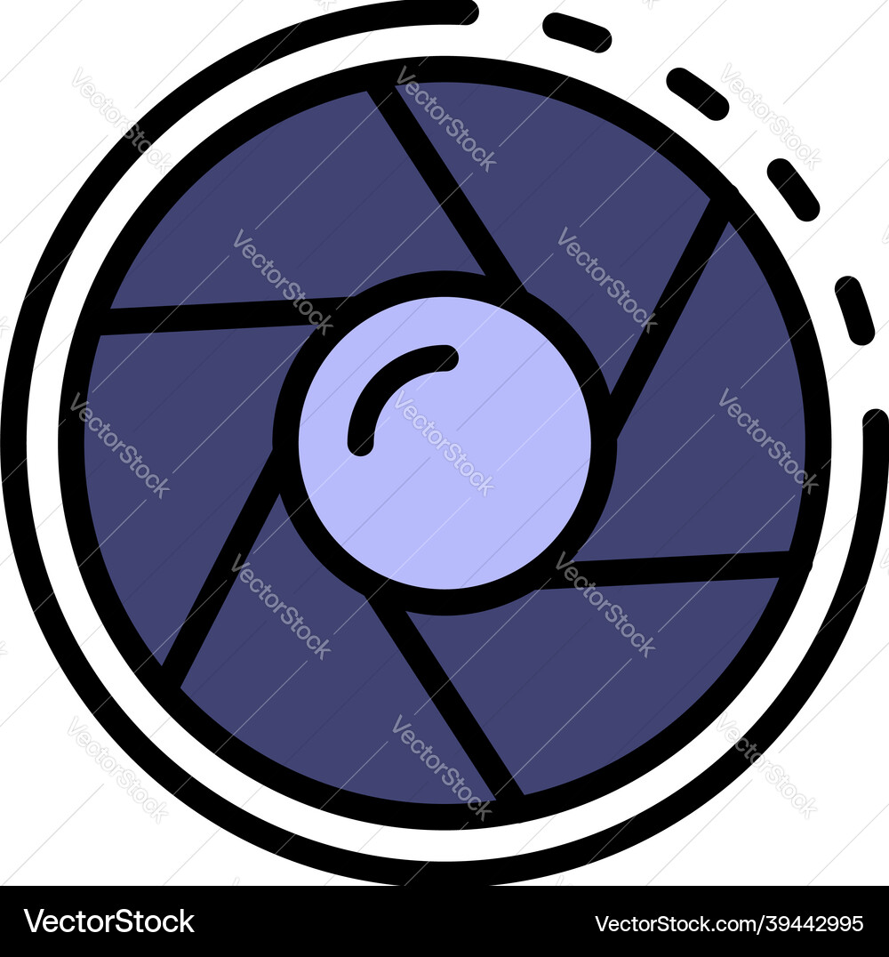 Camera shutter icon color outline Camera shutter icon color outline vector image