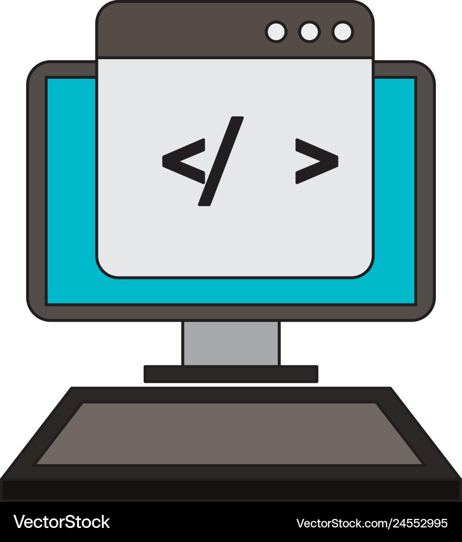 Computer coding language website Computer coding language website vector image