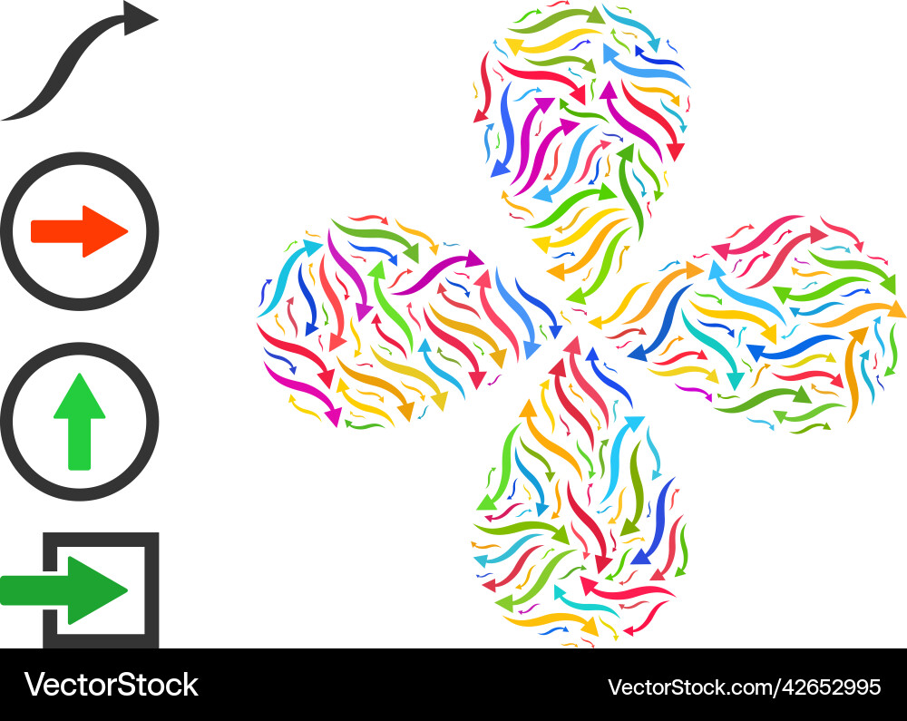 Curve arrow icon colorful rotation flower Vector Image