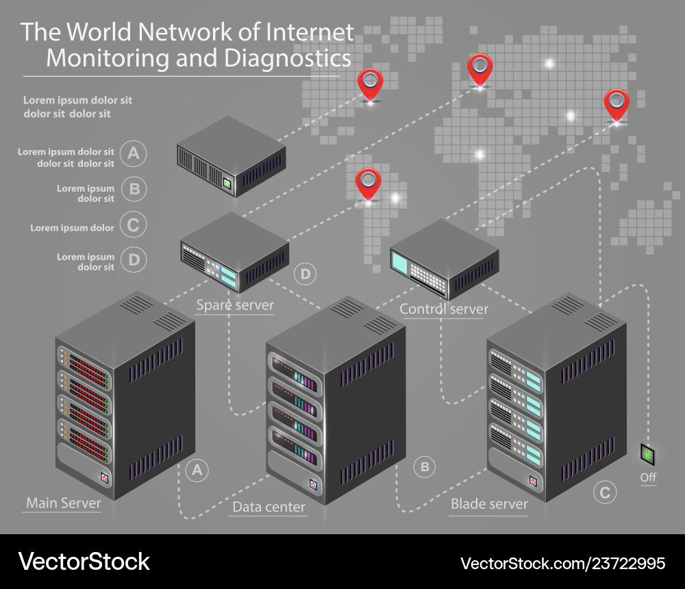 Data Network Technology Isometric vector image