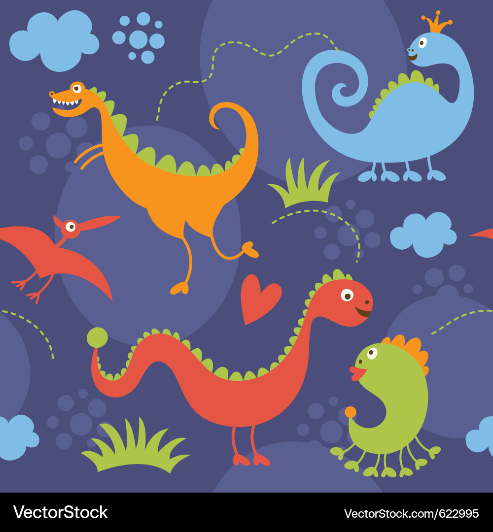 Dinosaur Pattern - Cute and Playful vector image