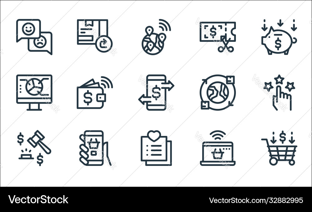 Ecommerce line icons linear set quality Ecommerce line icons linear set quality vector image
