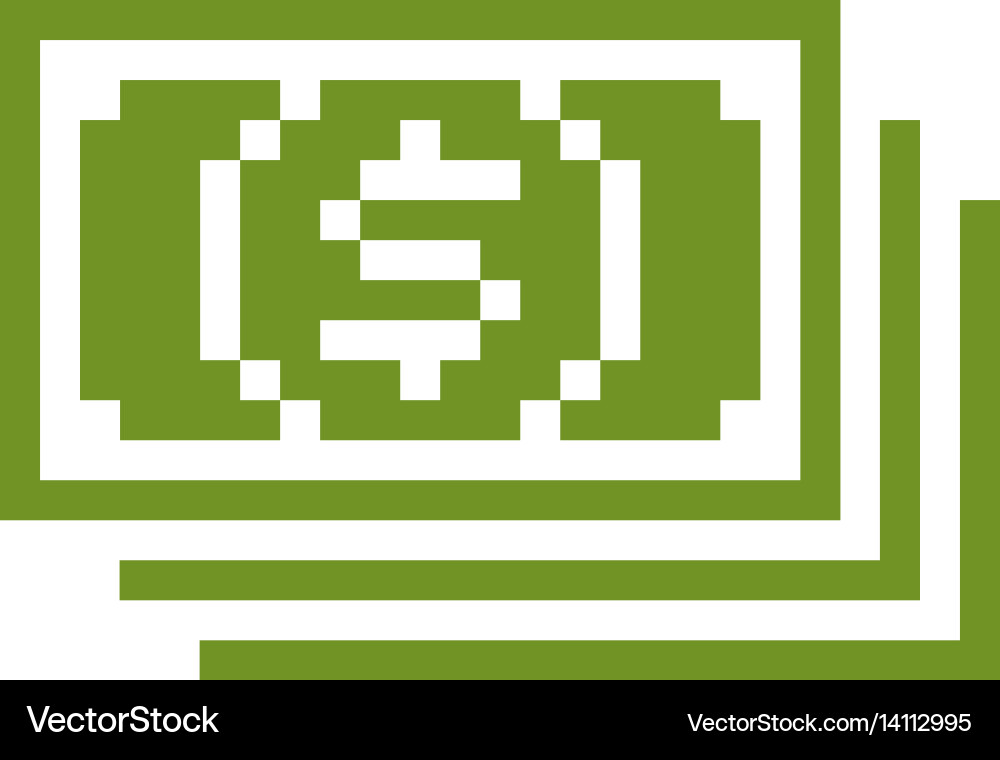 Flat 8 bit icon simple geometric pixel symbol Vector Image