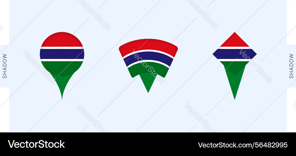 Gambia map markers set perfect for projects Vector Image