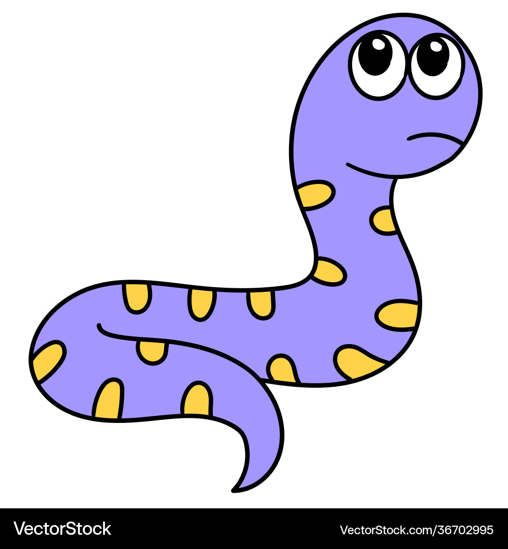 Giant python was daydreaming doodle kawaii Vector Image