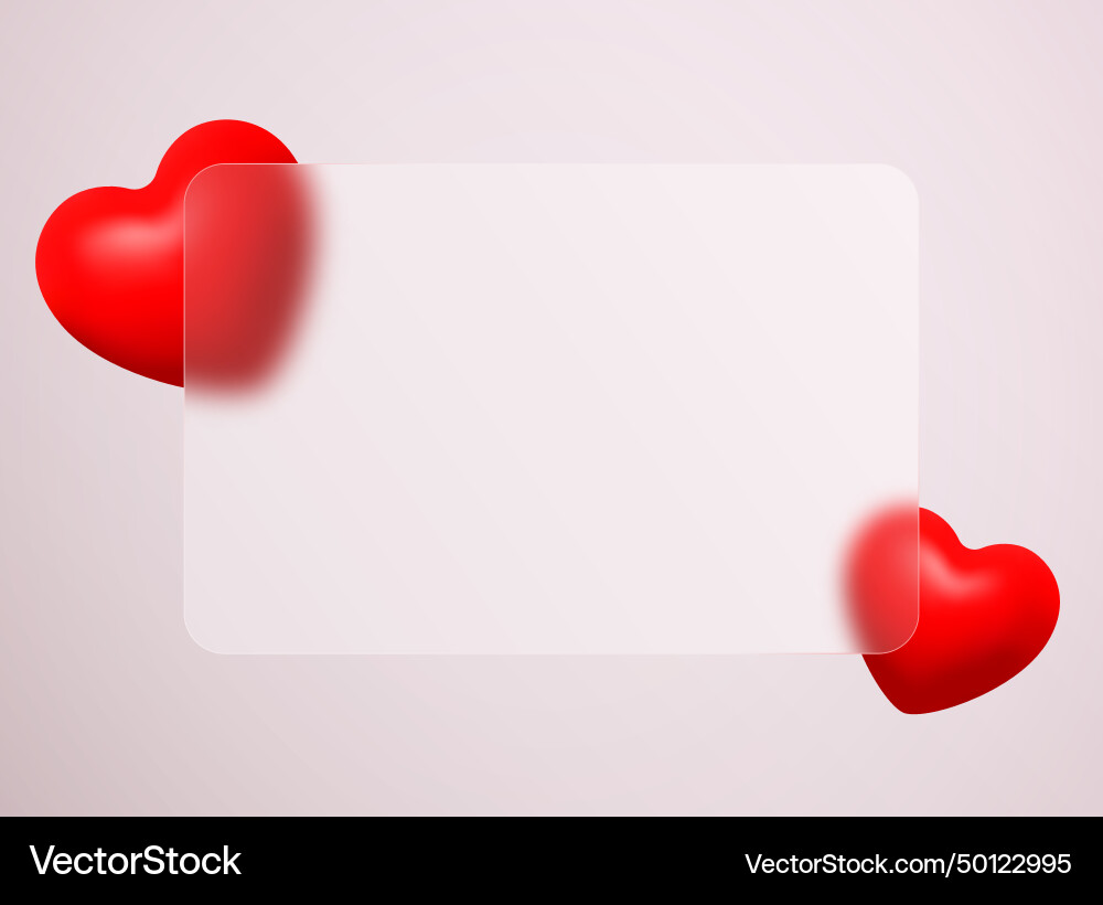 Glass morphism rectangle template with 3d red Glass morphism rectangle template with 3d red Vector Image