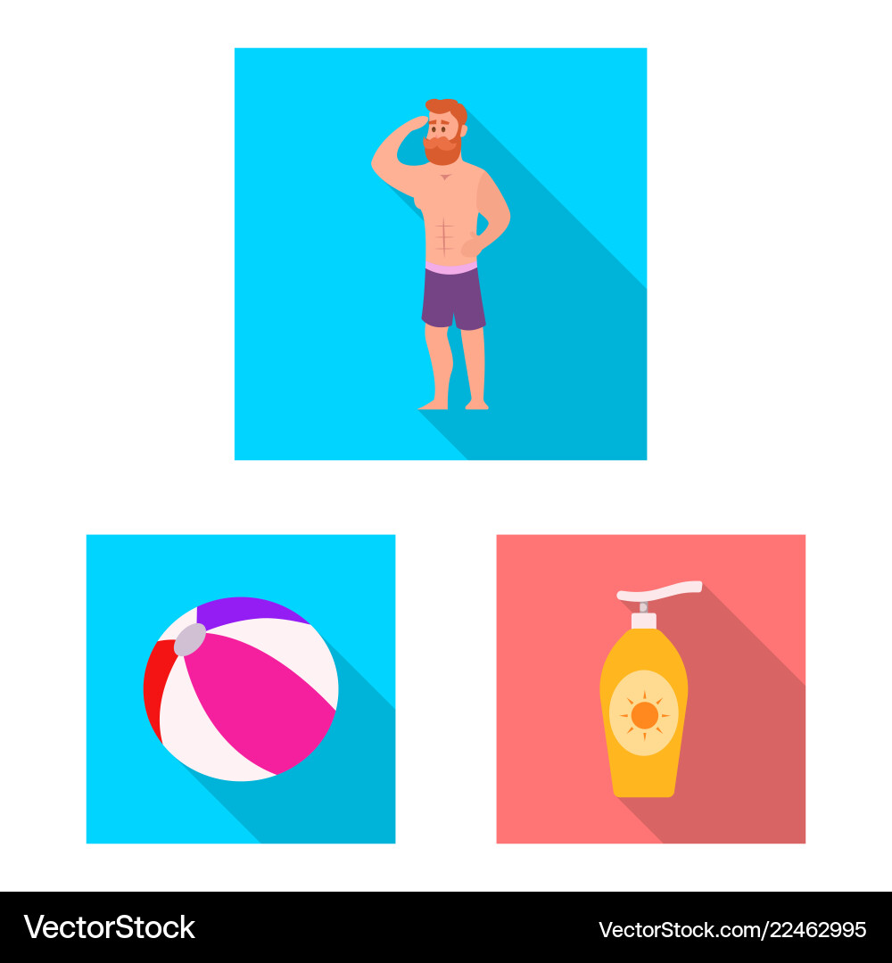 Isolated object of pool and swimming icon set Vector Image