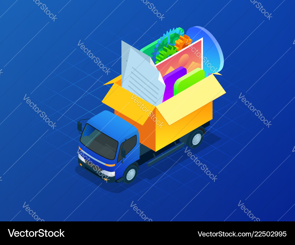 Isometric creation of web design for site website Isometric creation of web design for site website vector image