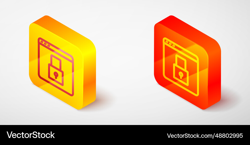 Isometric line secure your site with https ssl Isometric line secure your site with https ssl vector image