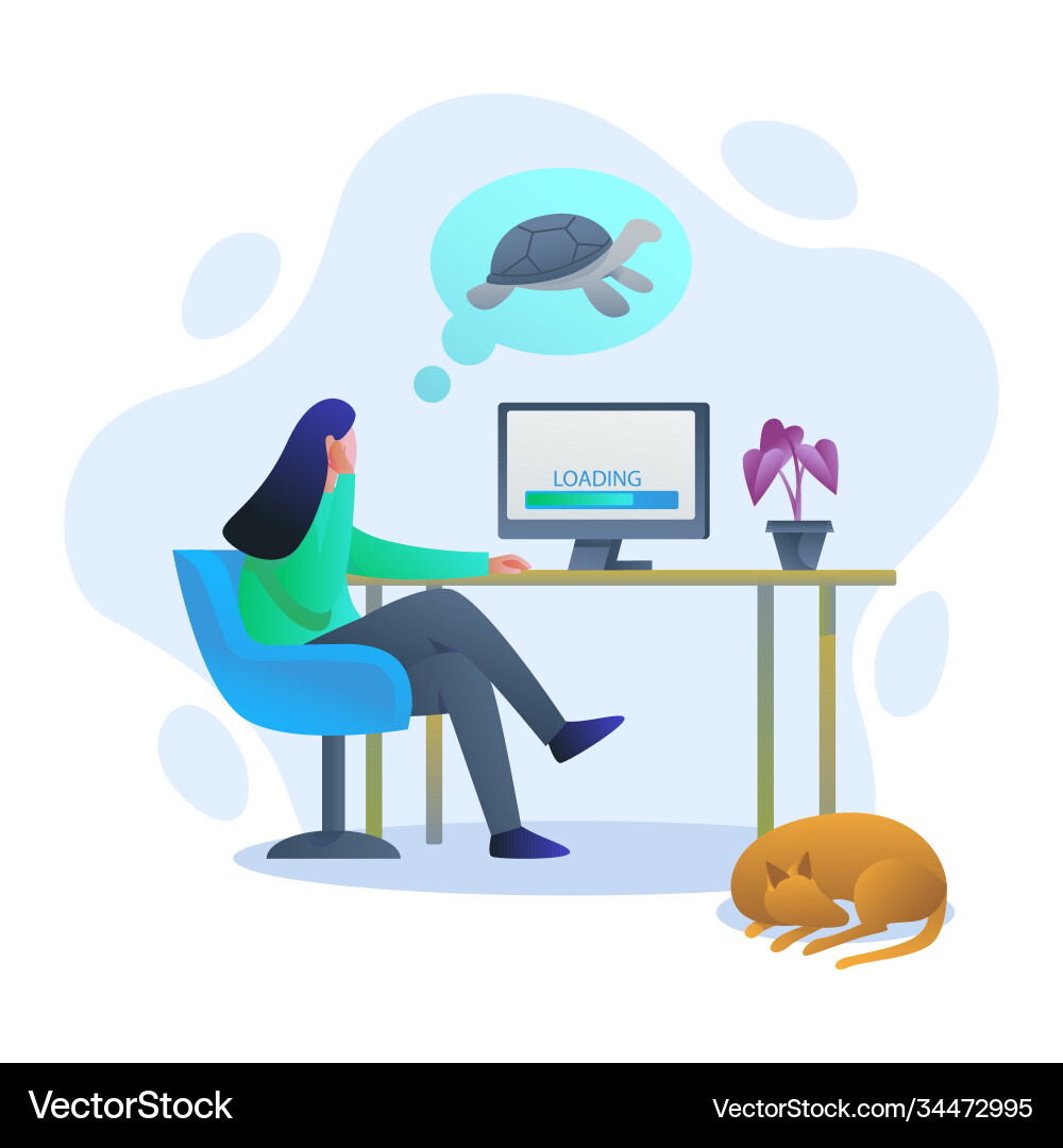 Lazy internet connection gradient Vector Image