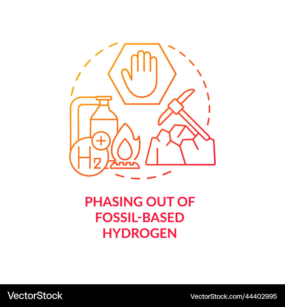 Phasing out of fossil red gradient concept icon Phasing out of fossil red gradient concept icon vector image