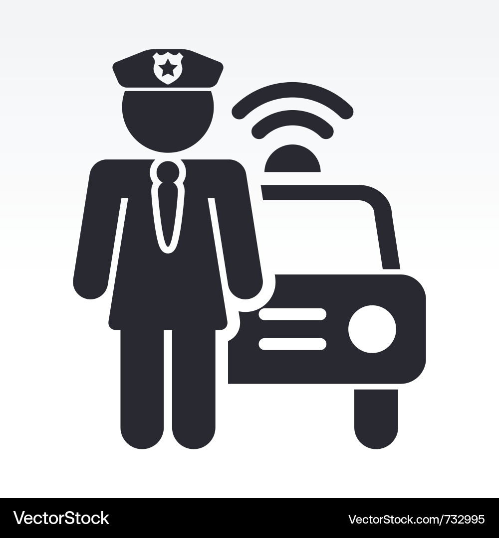 Police Girl Icon - Female Officer Vector Image