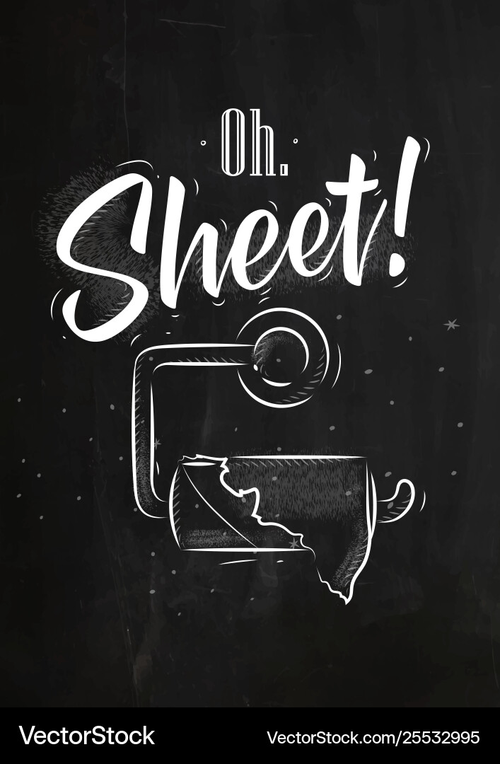 Retro Chalk Toilet Paper Art Vector Image