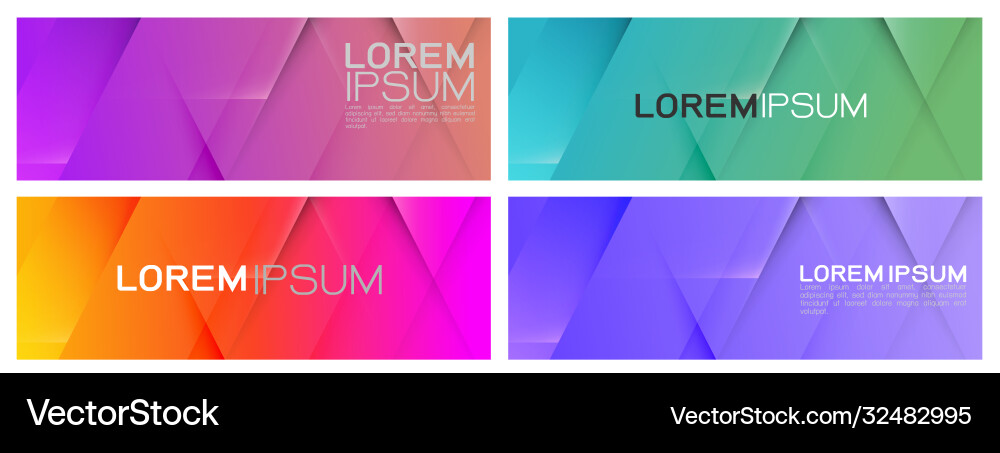 Set colorful repeating gradient geometric Set colorful repeating gradient geometric vector image