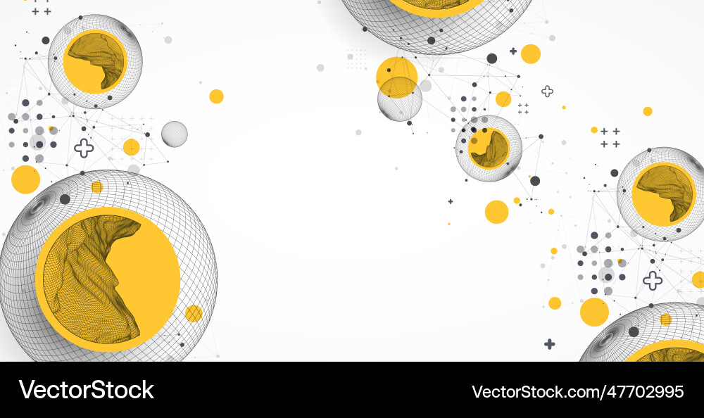 Sphere theme with connected lines in technology Sphere theme with connected lines in technology vector image