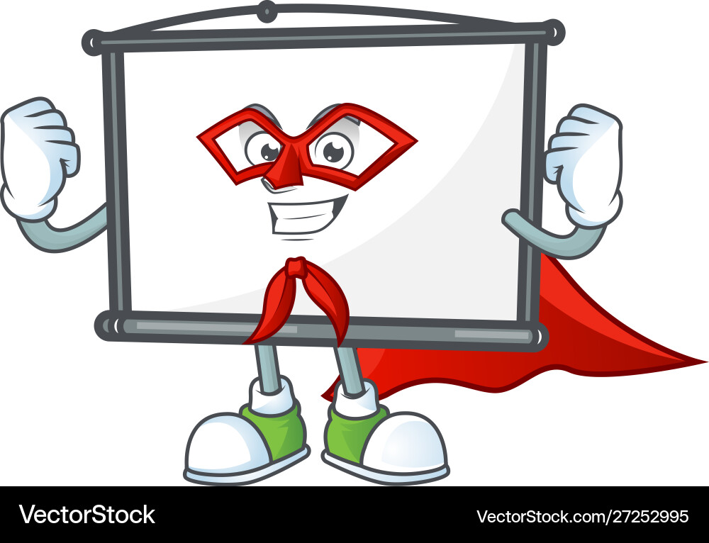 Super hero empty project screen mascot for display Super hero empty project screen mascot for display vector image