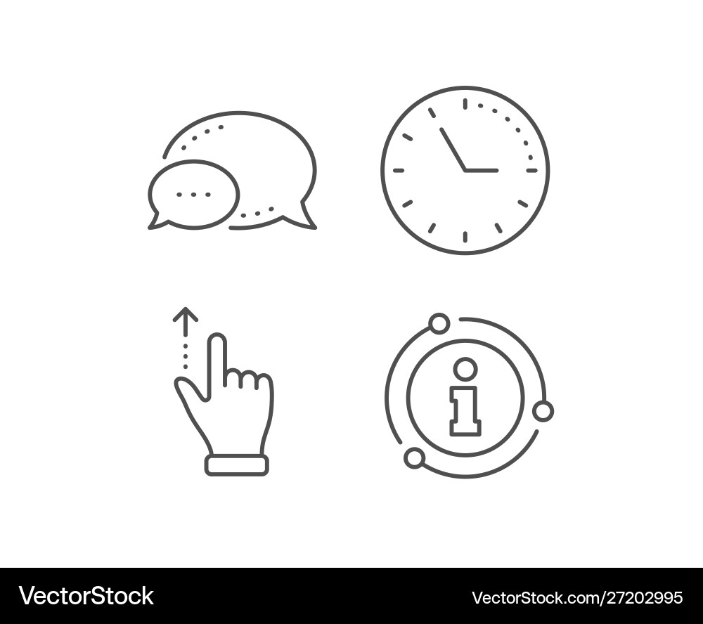 Touchscreen gesture line icon slide up arrow sign vector image