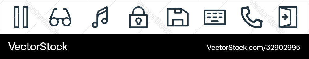 User interface line icons linear set quality User interface line icons linear set quality vector image