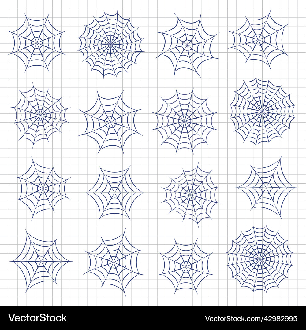 Web spider cobweb icons set Web spider cobweb icons set vector image