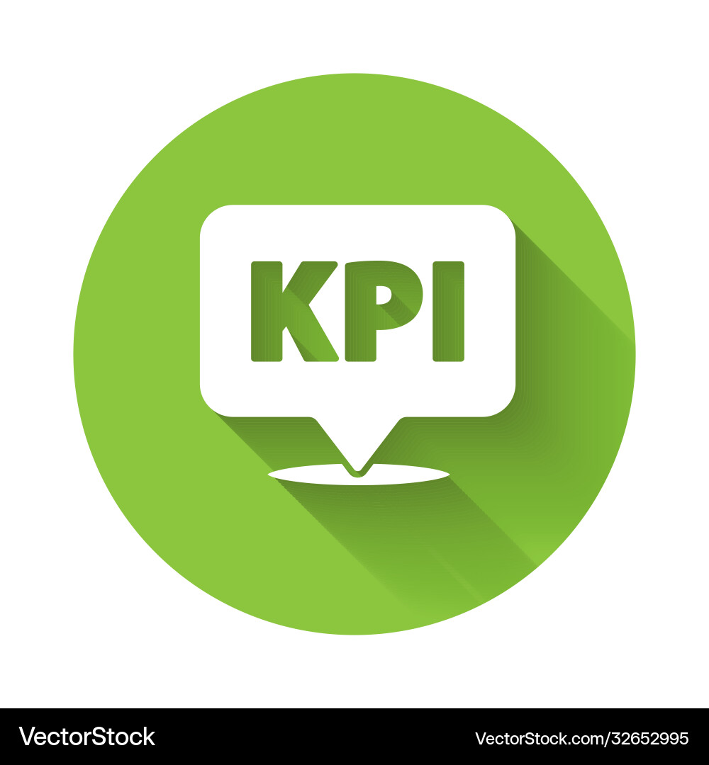 White kpi - key performance indicator icon Vector Image
