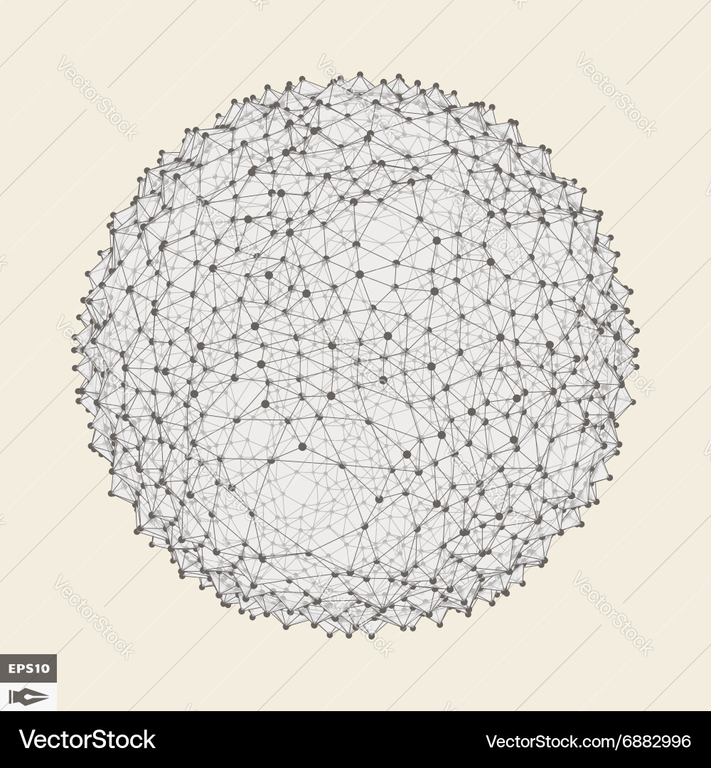 3d sphere with prickles abstract geometric object vector image