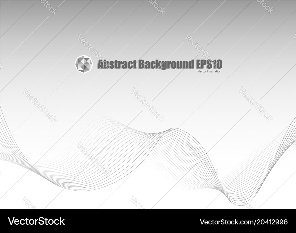 Abstract gray background with transparent curve vector image