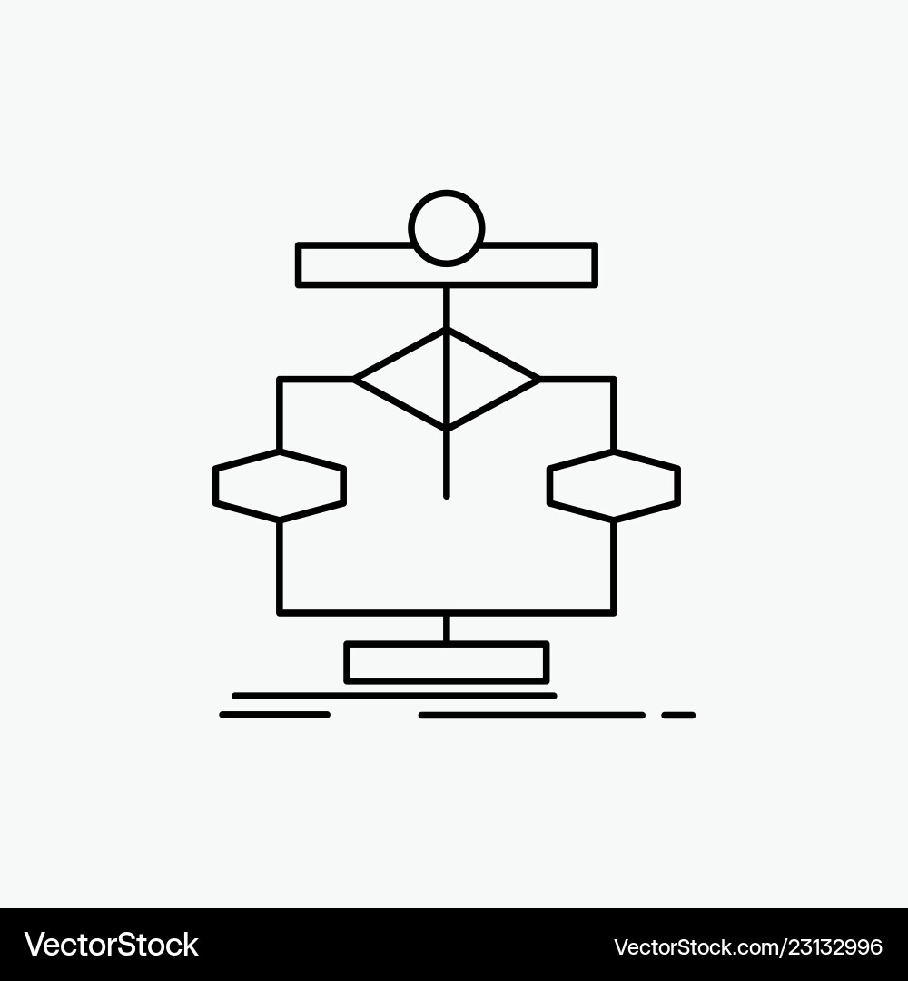 Algorithm chart data diagram flow line icon Vector Image
